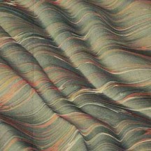 Hand Marbled Paper Moire Pattern in Drab Greens ~ Berretti Marbled Arts